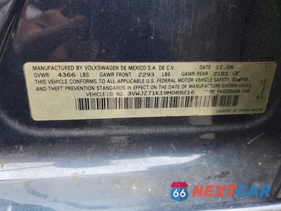 Zdjęcie 12 z 12 samochodu: 2009 VOLKSWAGEN JETTA S VIN:3VWJZ71K19M089216 - miniatura