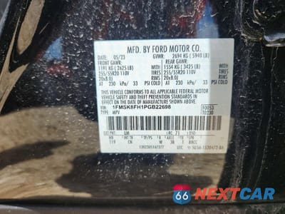 Zdjęcie 13 z 13 samochodu: 2023 FORD EXPLORER LIMITED VIN:1FMSK8FH1PGB22698 - miniatura