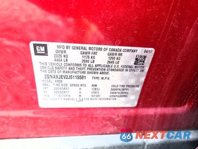 Zdjęcie 13 z 13 samochodu: 2018 CHEVROLET EQUINOX LT VIN:2GNAXJEV2J6115581 - miniatura