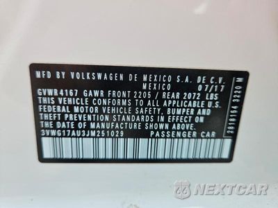 Zdjęcie 13 z 13 samochodu: 2018 VOLKSWAGEN GOLF S VIN:3VWG17AU3JM251029 - miniatura