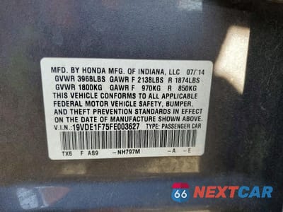 Zdjęcie 12 z 12 samochodu: 2015 ACURA ILX 20 TECH VIN:19VDE1F75FE003627 - miniatura