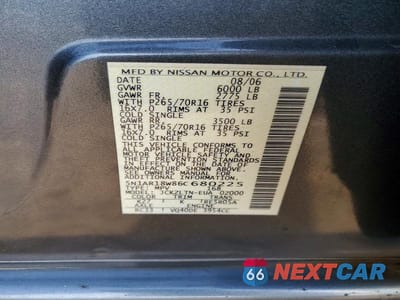 Zdjęcie 13 z 13 samochodu: 2006 NISSAN PATHFINDER S VIN:5N1AR18W86C680225 - miniatura