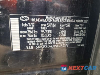 Zdjęcie 14 z 14 samochodu: 2022 HYUNDAI SANTA FE SEL VIN:5NMS3DAJ1NH433073 - miniatura