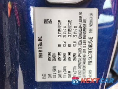 Zdjęcie 12 z 12 samochodu: 2022 TESLA MODEL 3 VIN:5YJ3E1EA3NF370499 - miniatura