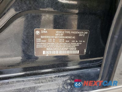 Zdjęcie 12 z 12 samochodu: 2013 BMW 328 I VIN:WBA3A5G54DNP19959 - miniatura