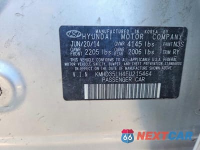 Zdjęcie 12 z 12 samochodu: 2014 HYUNDAI ELANTRA GT BASE VIN:KMHD35LH4EU215464 - miniatura