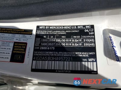 Zdjęcie 13 z 13 samochodu: 2017 MERCEDES-BENZ GLE 350 VIN:4JGDA5JB3HA957221 - miniatura