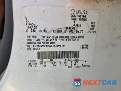 Zdjęcie 12 z 12 samochodu: 2004 FORD F250 SUPER DUTY VIN:1FTNW21P44EC09519 - miniatura