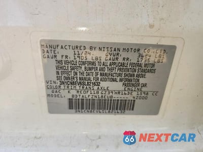 Zdjęcie 12 z 12 samochodu: 2025 NISSAN VERSA SV VIN:3N1CN8EV6SL821632 - miniatura