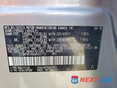 Zdjęcie 13 z 13 samochodu: 2016 TOYOTA RAV4 XLE VIN:2T3RFREV6GW502113 - miniatura