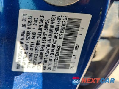 Zdjęcie 12 z 12 samochodu: 2012 HONDA CIVIC EX VIN:19XFB2F85CE052264 - miniatura