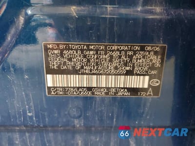 Zdjęcie 12 z 12 samochodu: 2007 LEXUS ES 350 VIN:JTHBJ46G672050559 - miniatura