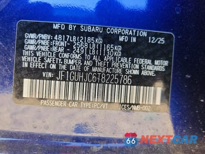Zdjęcie 13 z 13 samochodu: 2026 SUBARU IMPREZA RS VIN:JF1GUHJC6T8225786 - miniatura