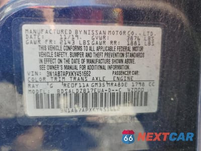 Zdjęcie 12 z 12 samochodu: 2019 NISSAN SENTRA SV VIN:3N1AB7APXKY451662 - miniatura