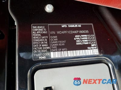 Zdjęcie 12 z 12 samochodu: 2019 MERCEDES-BENZ SPRINTER 2500 VIN:WD4PF1CD4KP180035 - miniatura