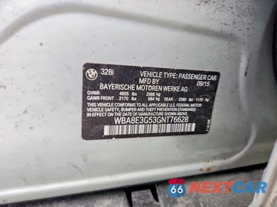 Zdjęcie 12 z 12 samochodu: 2016 BMW 328 XI SULEV VIN:WBA8E3G53GNT76628 - miniatura