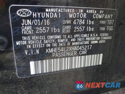 Zdjęcie 12 z 12 samochodu: 2017 HYUNDAI SONATA PLUG-IN HYBRID LIMITED VIN:KMHE54L2XHA045217 - miniatura