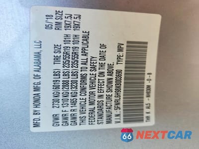 Zdjęcie 13 z 13 samochodu: 2019 HONDA ODYSSEY ELITE VIN:5FNRL6H98KB003690 - miniatura