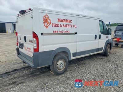Trzecie zdjęcie samochodu z tyłu: 2018 RAM PROMASTER 1500 DELIVERY VAN VIN:3C6TRVAG6JE115214 - miniatura