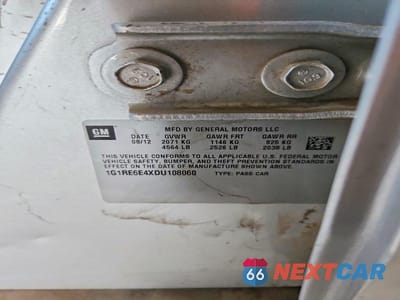Zdjęcie 12 z 12 samochodu: 2013 CHEVROLET VOLT VIN:1G1RE6E4XDU108060 - miniatura