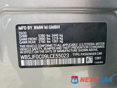 Zdjęcie 12 z 12 samochodu: 2020 BMW M5 BASE VIN:WBSJF0C09LCE55023 - miniatura