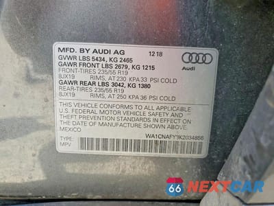 Zdjęcie 13 z 13 samochodu: 2019 AUDI Q5 PRESTIGE VIN:WA1CNAFY3K2034856 - miniatura