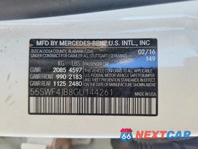 Zdjęcie 12 z 12 samochodu: 2016 MERCEDES-BENZ C 300 VIN:55SWF4JB8GU144261 - miniatura