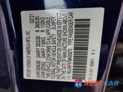 Zdjęcie 12 z 12 samochodu: 2021 ACURA TLX ADVANCE VIN:19UUB6F67MA009273 - miniatura