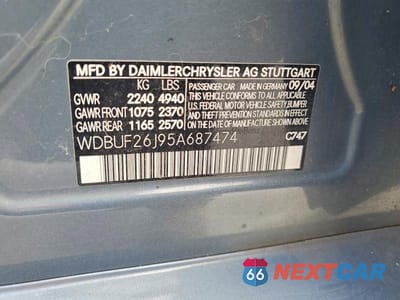 Zdjęcie 12 z 12 samochodu: 2005 MERCEDES-BENZ E 320 CDI VIN:WDBUF26J95A687474 - miniatura
