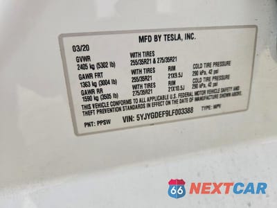 Zdjęcie 13 z 13 samochodu: 2020 TESLA MODEL Y VIN:5YJYGDEF9LF003388 - miniatura