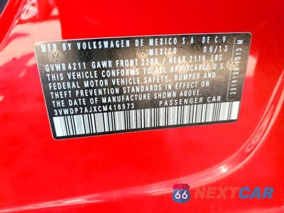 Zdjęcie 13 z 13 samochodu: 2012 VOLKSWAGEN JETTA SE VIN:3VWDP7AJXCM416973 - miniatura