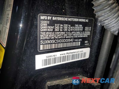 Zdjęcie 13 z 13 samochodu: 2013 BMW X3 XDRIVE28I VIN:5UXWX9C5XD0D00640 - miniatura