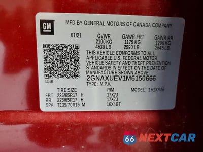Zdjęcie 13 z 13 samochodu: 2021 CHEVROLET EQUINOX LT VIN:2GNAXUEV1M6150666 - miniatura