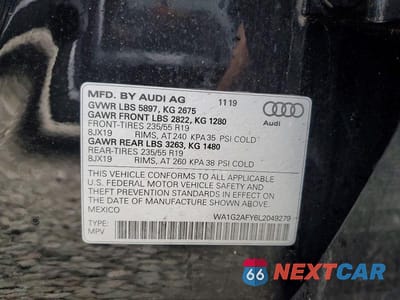 Zdjęcie 14 z 14 samochodu: 2020 AUDI Q5 E PREMIUM VIN:WA1G2AFY6L2049279 - miniatura