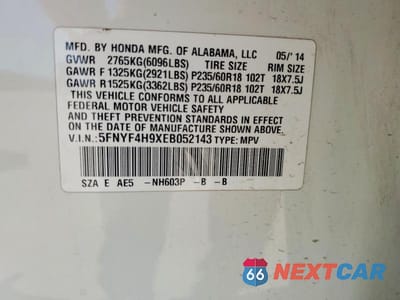Zdjęcie 12 z 12 samochodu: 2014 HONDA PILOT TOURING VIN:5FNYF4H9XEB052143 - miniatura