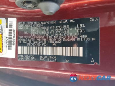 Zdjęcie 13 z 13 samochodu: 2006 TOYOTA SIENNA LE 8 PASSENGER VIN:5TDZA23C46S497324 - miniatura