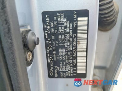 Zdjęcie 12 z 12 samochodu: 2010 HYUNDAI TUCSON VIN:KM8JU3AC8AU064473 - miniatura