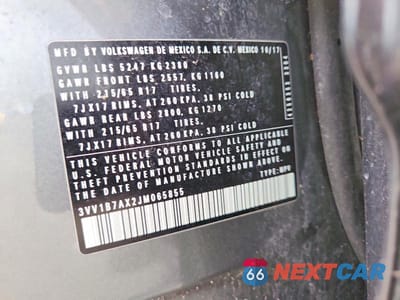 Zdjęcie 14 z 14 samochodu: 2018 VOLKSWAGEN TIGUAN S VIN:3VV1B7AX2JM065855 - miniatura