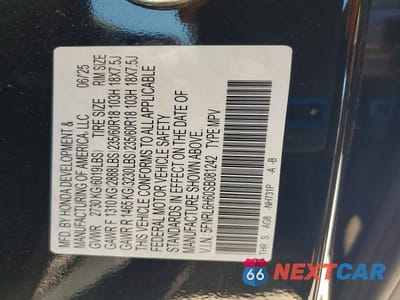 Zdjęcie 13 z 13 samochodu: 2025 HONDA ODYSSEY EXL VIN:5FNRL6H60SB081242 - miniatura