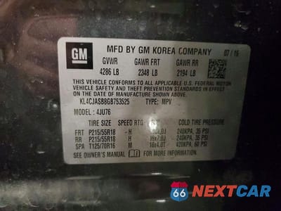 Zdjęcie 13 z 13 samochodu: 2016 BUICK ENCORE VIN:KL4CJASB8GB753525 - miniatura