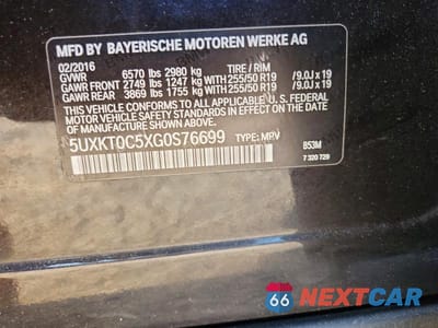 Zdjęcie 12 z 12 samochodu: 2016 BMW X5 XDR40E VIN:5UXKT0C5XG0S76699 - miniatura