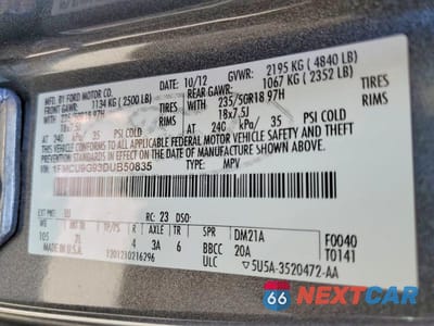 Zdjęcie 13 z 13 samochodu: 2013 FORD ESCAPE SE VIN:1FMCU9G93DUB50835 - miniatura