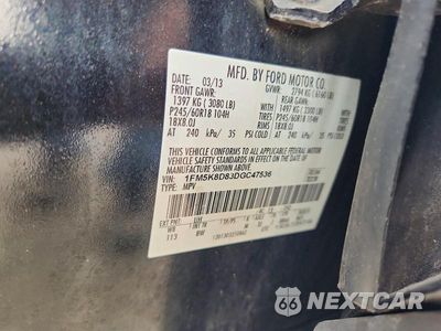 Zdjęcie 13 z 13 samochodu: 2013 FORD EXPLORER XLT VIN:1FM5K8D83DGC47536 - miniatura