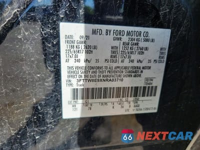 Zdjęcie 13 z 13 samochodu: 2022 FORD MAVERICK XL VIN:3FTTW8E9XNRA03710 - miniatura