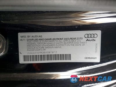 Zdjęcie 12 z 12 samochodu: 2011 AUDI A5 PREMIUM PLUS VIN:WAULFAFR0BA081812 - miniatura