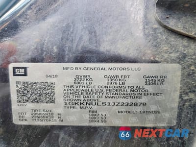 Zdjęcie 13 z 13 samochodu: 2018 GMC ACADIA SLT-1 VIN:1GKKNULS1JZ232879 - miniatura