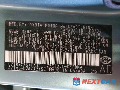 Zdjęcie 12 z 12 samochodu: 2005 TOYOTA COROLLA CE VIN:2T1BR32EX5C377179 - miniatura