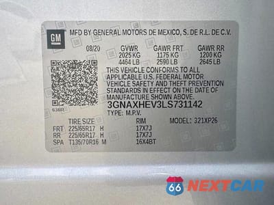 Zdjęcie 15 z 15 samochodu: 2020 CHEVROLET EQUINOX LS VIN:3GNAXHEV3LS731142 - miniatura