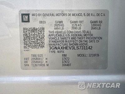 Zdjęcie 15 z 15 samochodu: 2020 CHEVROLET EQUINOX LS VIN:3GNAXHEV3LS731142 - miniatura