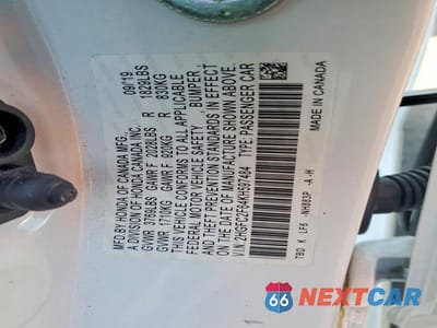 Zdjęcie 13 z 13 samochodu: 2019 HONDA CIVIC LX VIN:2HGFC2F64KH597484 - miniatura